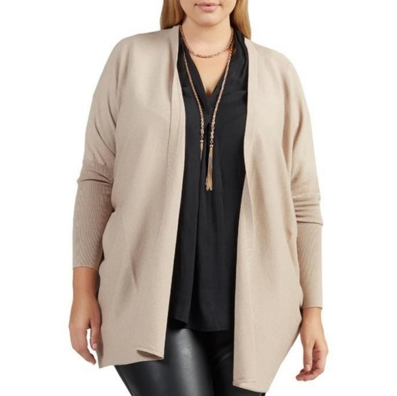 Tart Collections Darma Cashmere Blend Asymmetric Ribbed Trim Cardigan Sweater - Picture 1 of 5